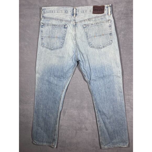 Polo Ralph Lauren Jeans Men 35/30 Blue Denim 100% Cotton Light Wash Straight Leg - Picture 2 of 6